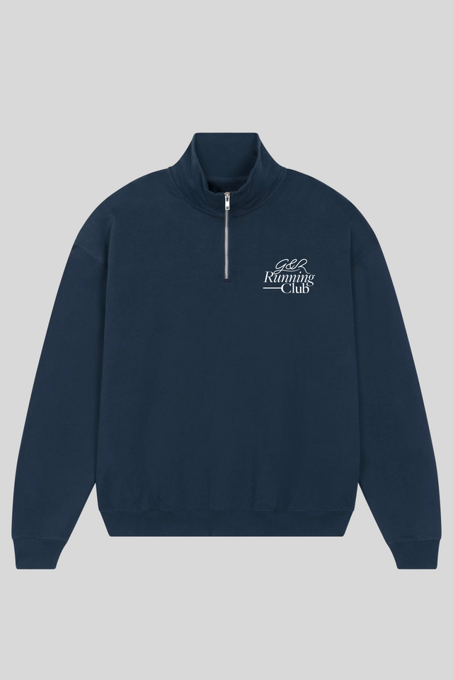 Running Club Unisex Half Zip Boxy Sweatshirt