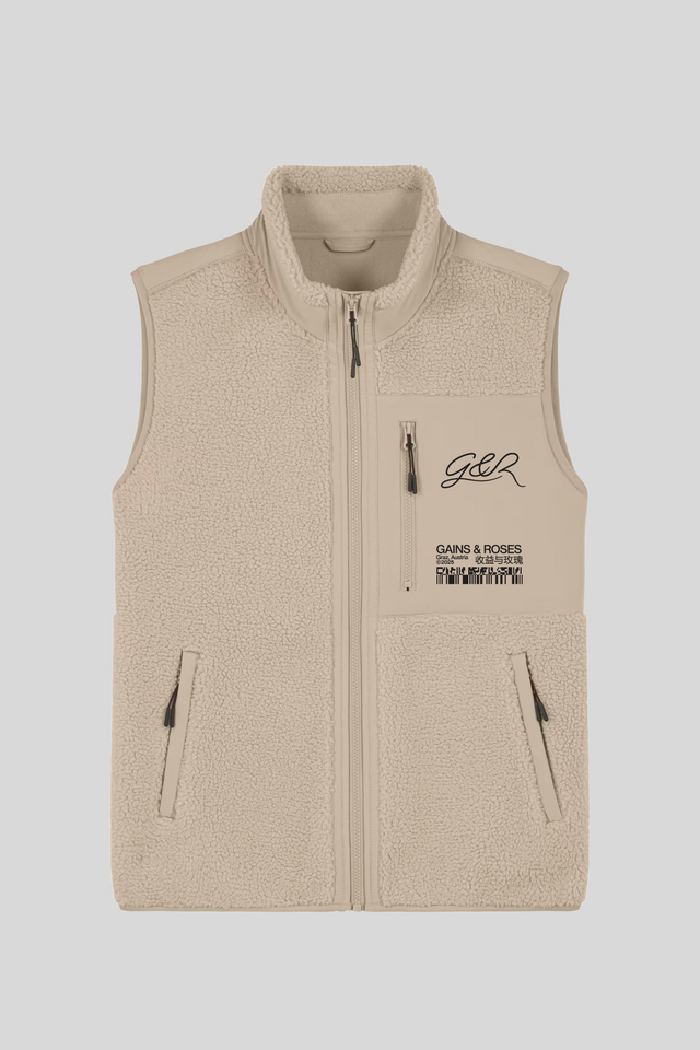 Unisex-ärmellose Sherpa-Jacke
