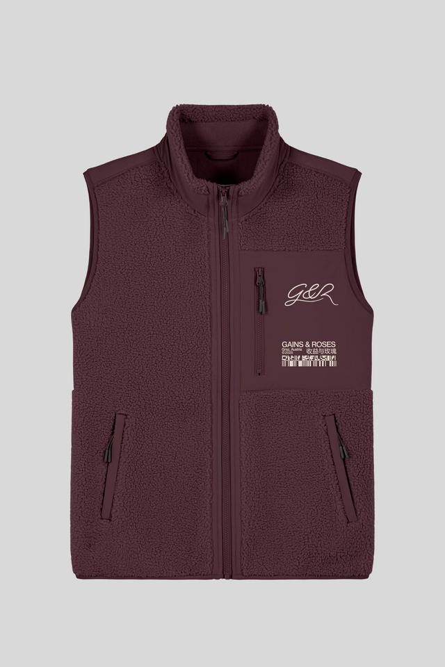 Unisex-ärmellose Sherpa-Jacke