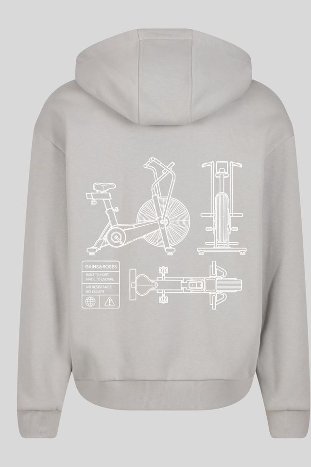 Air Bike Oversized Boxy Zip Hoodie